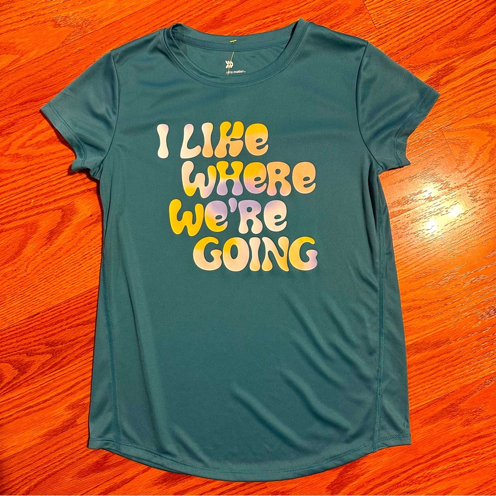 NWT dark Teal All in Motion Teal Athletic Top size L 10-12